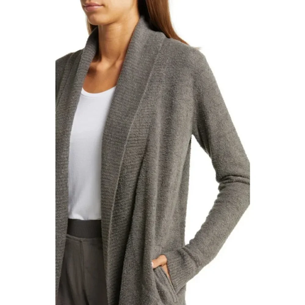 💕BAREFOOT DREAMS💕 CozyChic Lite Circle Cardigan ~ Mineral Gray Medium NWOT